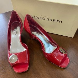 Franco Sarto red patent wedge size 6